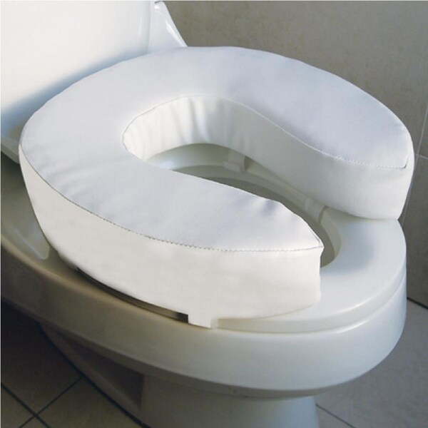 Comfortable Raised Toilet Seat Cushion w/ Vinyl Cover, 10cm Height