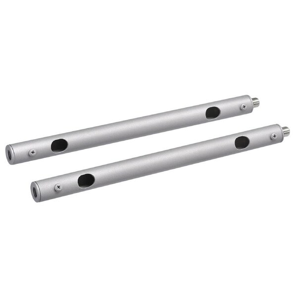 Heatstrip 2pc 1200mm Classic Heater Extension Offset Mount Pole Kit Rod Silver