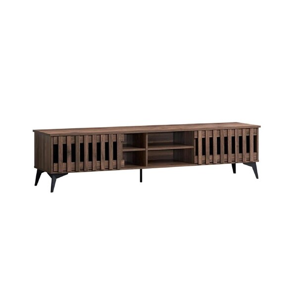 Kane Entertainment Unit TV Cabinet TV Stand 180cm 2 doors Walnut Woodgrain