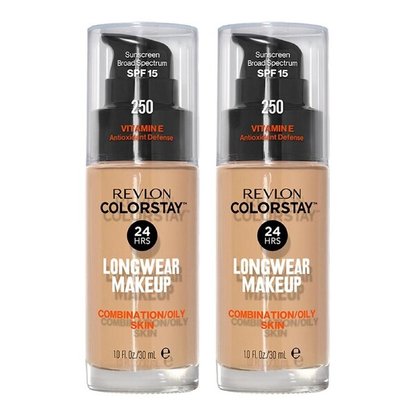 Revlon ColorStay Longwear Makeup Combination/Oily Skin SPF15 30ml 250 FRESH BEIGE - 2 pack