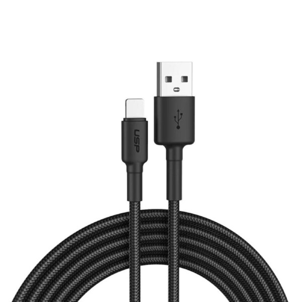 USP 1m BoostUp Lightning to USB-A Cable, Black 2.4A Quick Charge & Connect [6972890207026]