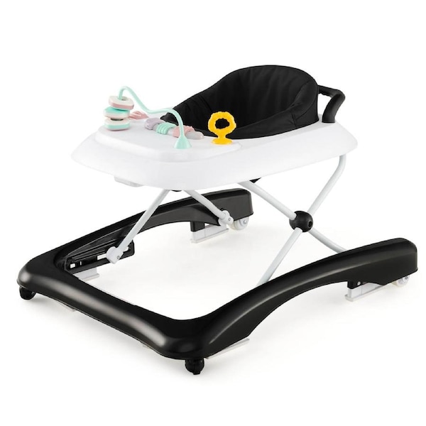 Costway 3 in 1 Walker Foldable Ride-on Toy Walker Activity Center Black