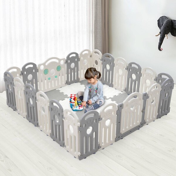 Playpals Baby Playpen Kids Safety Gate Toddler Fence 22 Panels