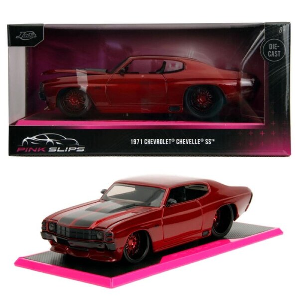 Jada Toys Pink Slips 1971 Chevrolet Chevelle Red SS 1:24 Scale Diecast Vehicle
