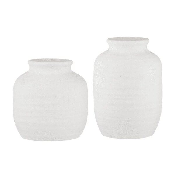 Rogue Neven Ceramic Vases Set of 2 White