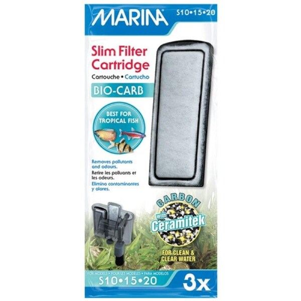 Marina Slim Power Filter Bio-Carb Cartridge (3pk) (A291)