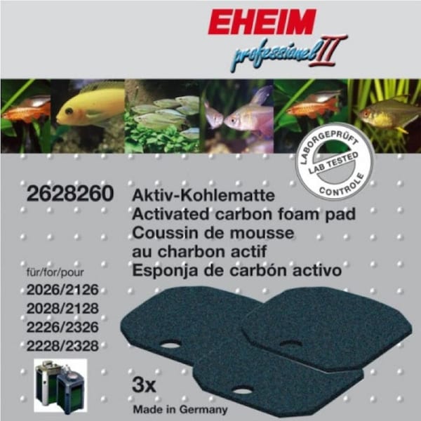 Eheim 2026/2028/2226 Carbon Filter Pad (3pk) (2628260)