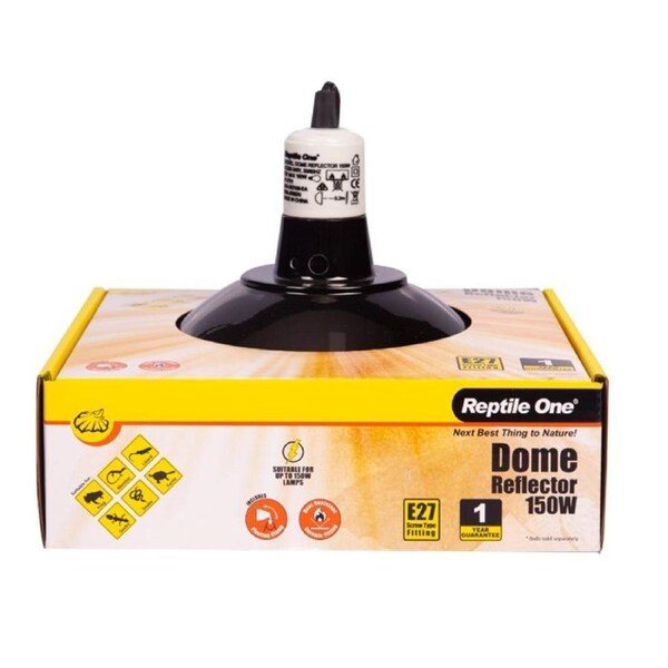 Reptile One Ceramic Dome Reflector Heat Lamp Holder 150W (46547)