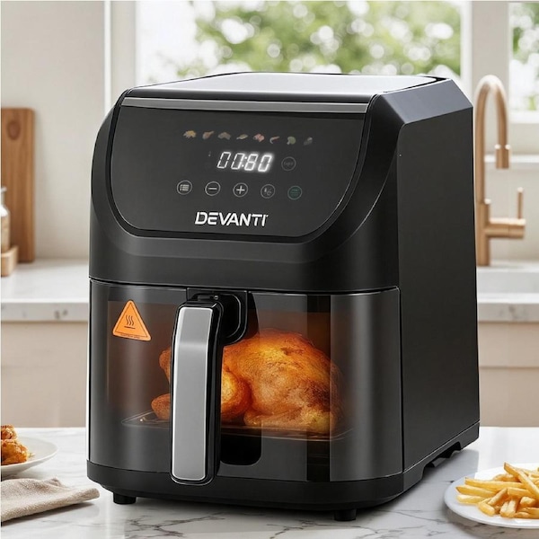 1x Air Fryer Devanti 8 Pre-set Programs 5L