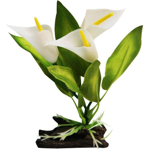 Aqua One Calla Lily W/Log Base Plastic Plant - Small (28184)