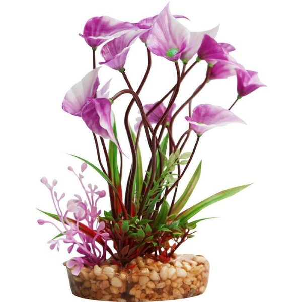 Aqua One Yellow Villarsia W/Gravel Base Plastic Plant - Med (28186)