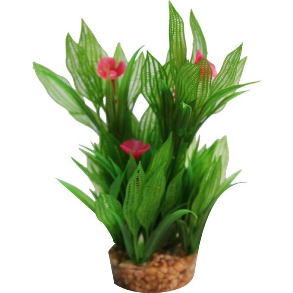 Aqua One Madagascar Lace W/Gravel Base Plastic Plant - Med (28194)