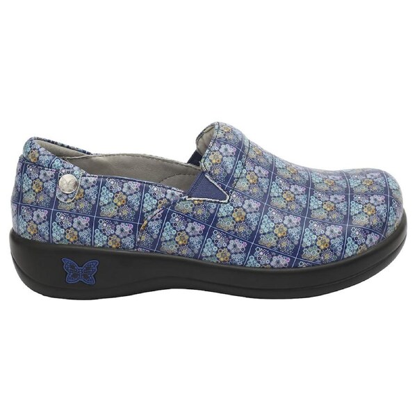 Alegria Womens Keli Professional Comfort Leather Shoes - Roses Blue Quilt EUR 41