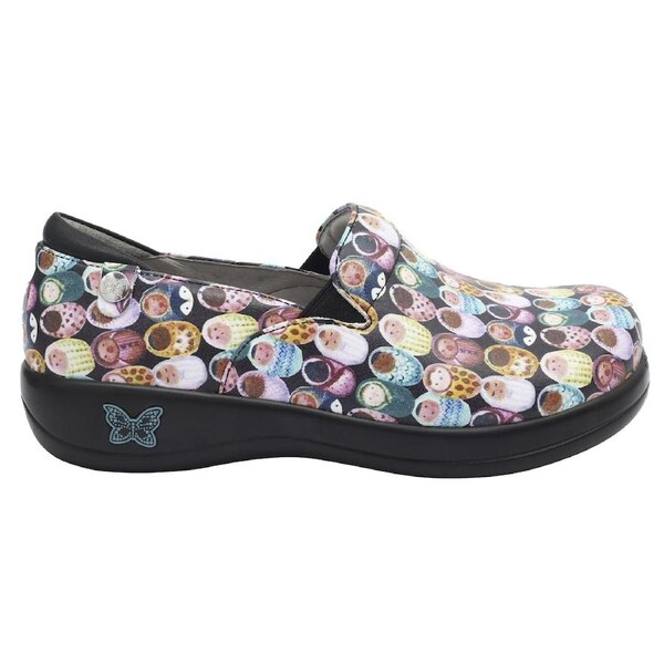 Alegria Womens Keli Professional Slip-On Leather Shoes - Fresh Baked Black EUR 37