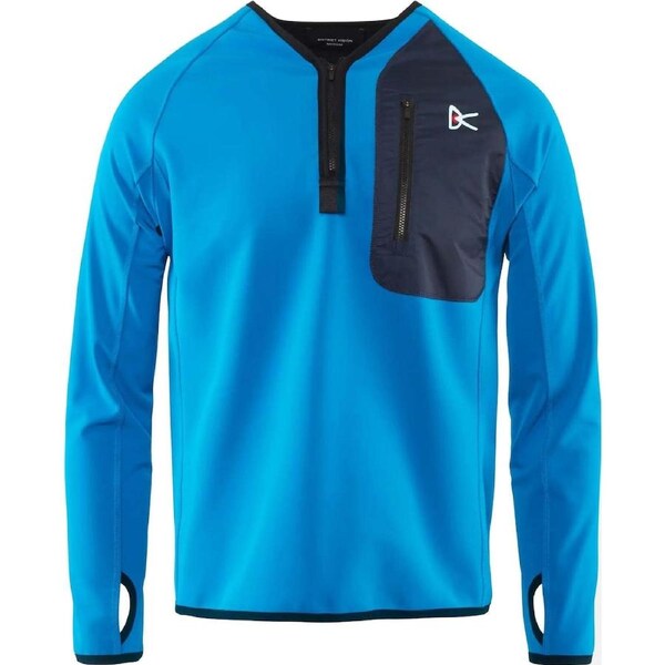 District Vision Mens Rocco Half-Zip Mid Layer Top Neoprene - Electric Blue S