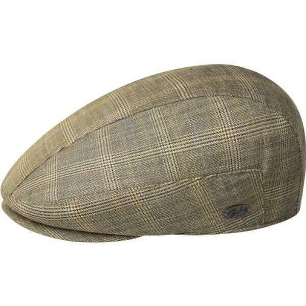 Bailey Mens Bedias Ivy Flat Cap Hat With Comfortable Sweatband- Golden Plaid L