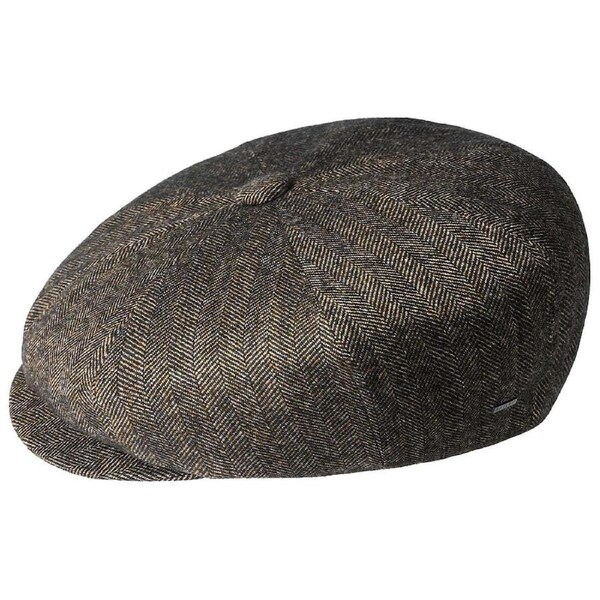 Bailey Mens Beech Ivy Newsboy Flat Cap Classic Wool Fabric Hat - Brown L