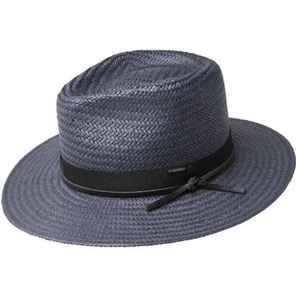 Bailey Mens Dreyer Paper Straw Hat Fedora Woven - Slate L
