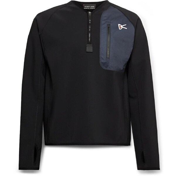 District Vision Mens Rocco Half-Zip Mid Layer Top - Black S