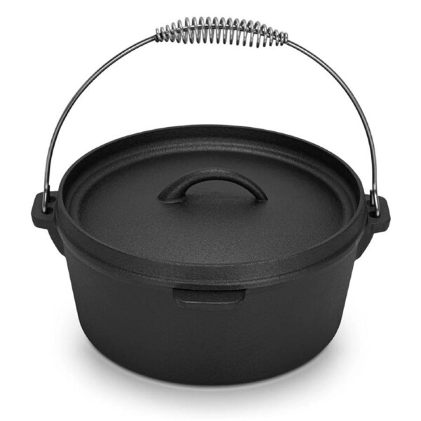 Fissman Cast Iron Dutch Oven Pan w/ Two Side Handles and Hanger 25 x 10cm