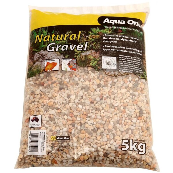 Aqua One Natural Gravel Australian Gold Light 4-6mm Mix 5kg (12321)