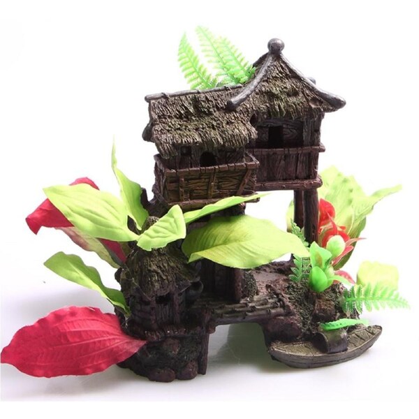 Aqua One Jungle House with Plants Ornament (36350)