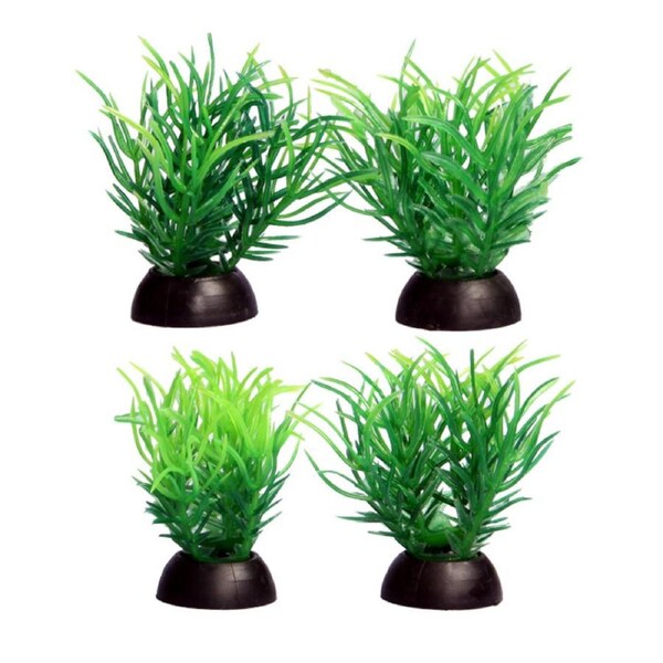 Aqua One Ecoscape Foreground Ricca Green Plastic Plant - 4pk (28361)