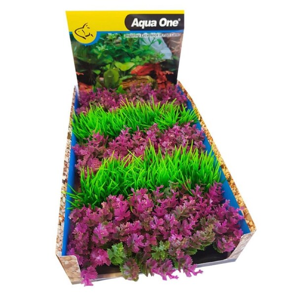 Aqua One Ecoscape Foreground Catspaw Pk/hair Grass GN Mix Plastic Plant Punnet - 5pk (28368)