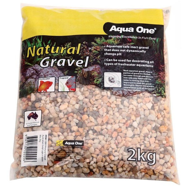 Aqua One Natural Gravel Australian Gold Light 4-6mm Mix 2kg (12311)