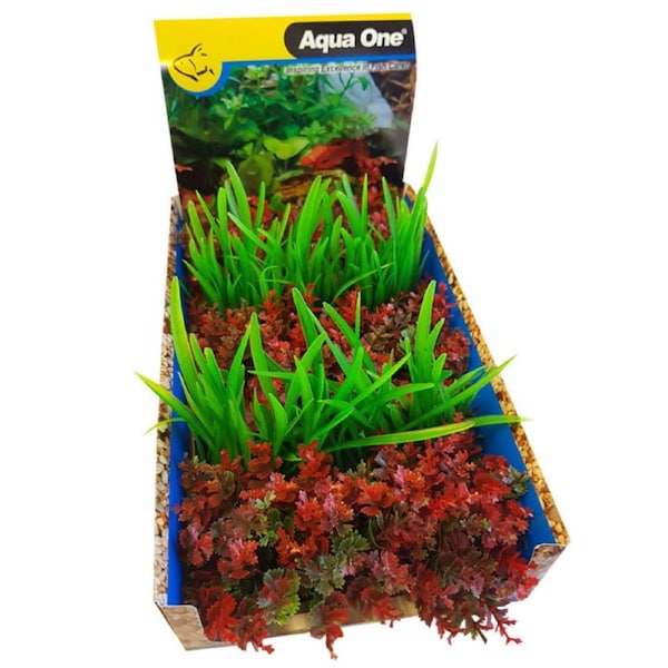 Aqua One Ecoscape Foreground Catspaw R/lilaeopsis GN Mix Plastic Plant Punnet - 5pk (28369)