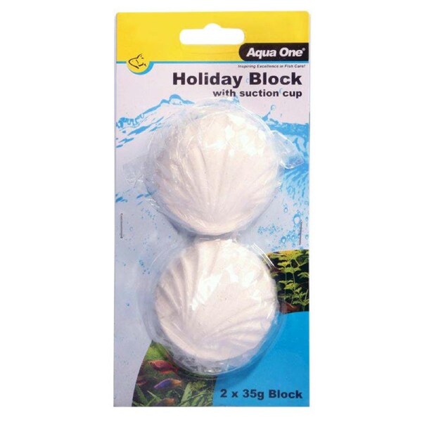 Aqua One Holiday Fish Food Block w/ Suction Cups 2 x 35g (95012)