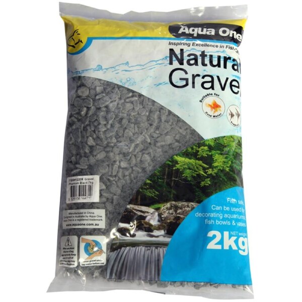 Aqua One Natural Gravel Phantom Black 2kg (12209)