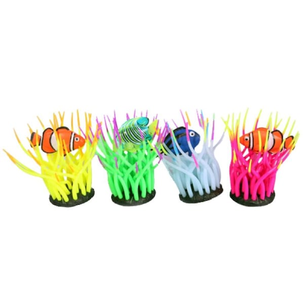 Aqua One Flexiscape Heliofungia w/ Fish Assorted Colours 11cm 1pk (29427)