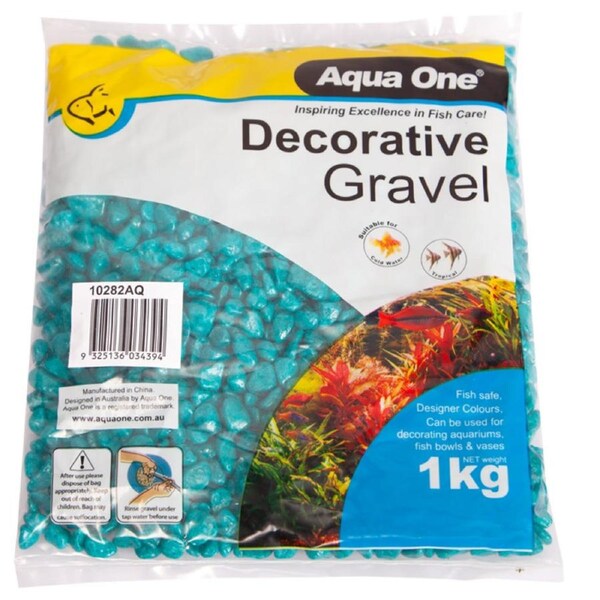 Aqua One Decorative Gravel Aqua 7mm 1kg (10282AQ)