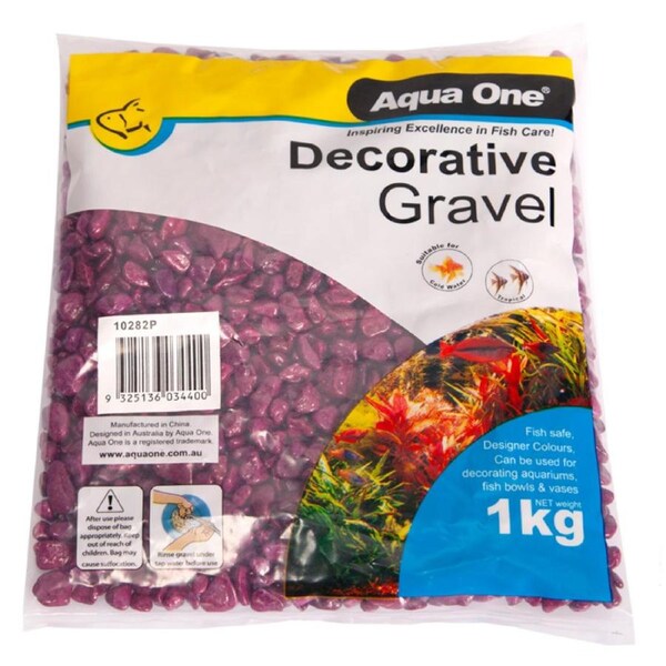 Aqua One Decorative Gravel Purple 7mm 1kg (10282P)
