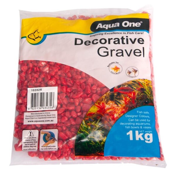 Aqua One Decorative Gravel Red 7mm 1kg (10282R)