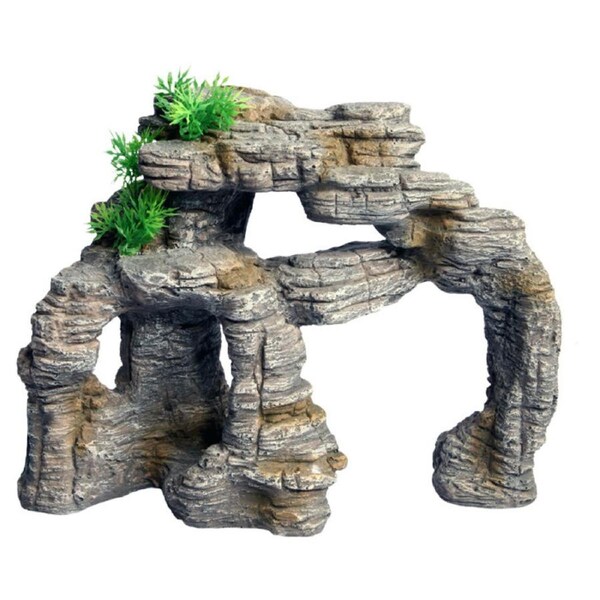 Aqua One Rock Cliff With Plant Ornament (37877)