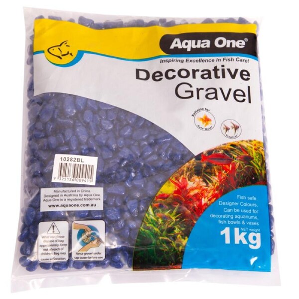Aqua One Decorative Gravel Blue 7mm 1kg (10282BL)