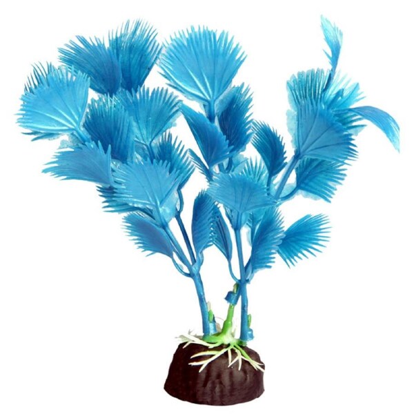 Aqua One Bettascape Blue Fan Palm Plastic Plant - 14cm (28357)