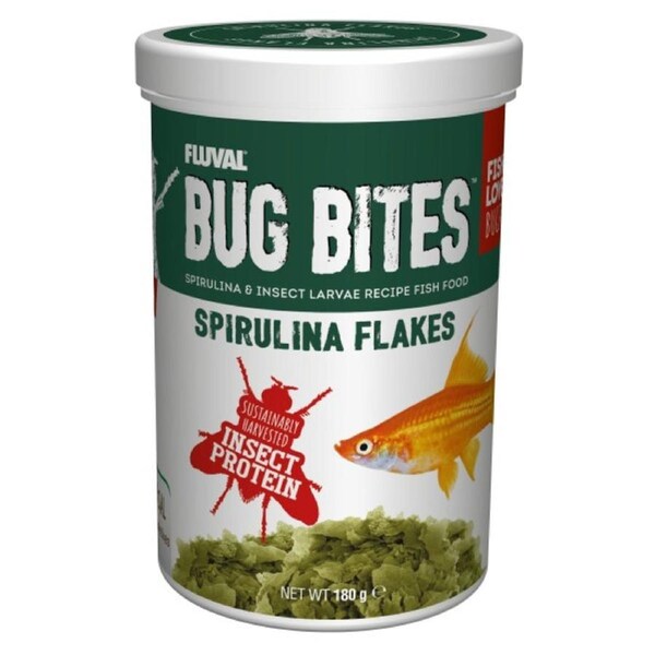 Fluval Bug Bites Spirulina Flakes 180gm (A7357)