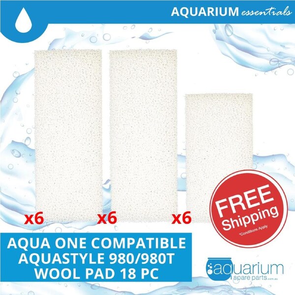 Aqua One AquaStyle 980/980T Compatible Wool Pad (6 pack)