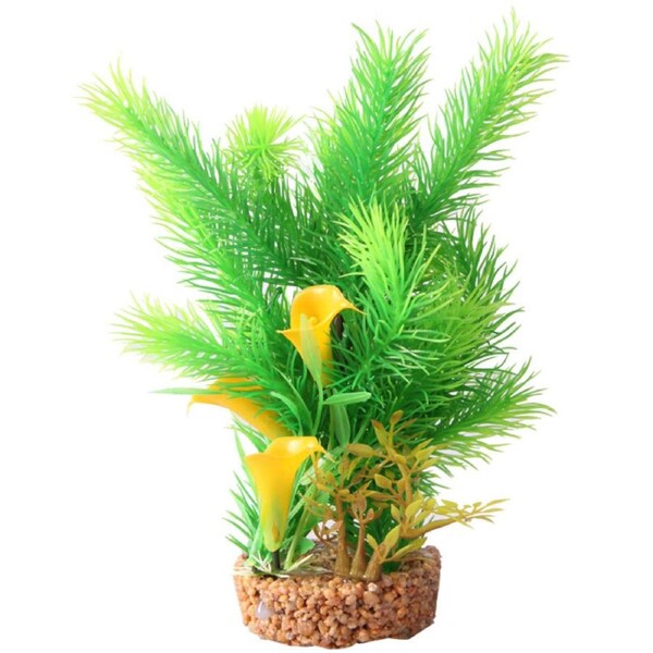 Aqua One Ecoscape Medium Peace Lily Shrub Yellow And Green (28457)