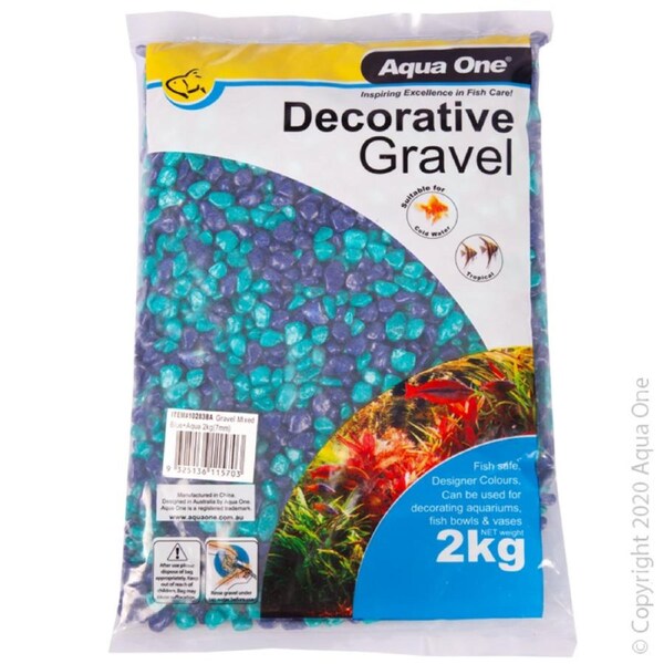 Aqua One Decorative Gravel Mixed Blue Aqua 7mm 2kg (10283BA)