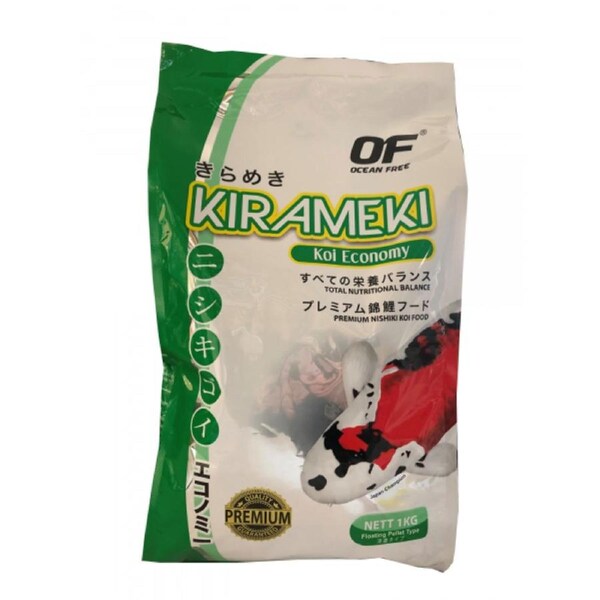 Ocean Free Kirameki Premium Economy Koi Pond Med Pellet 1kg Bag (FF928)