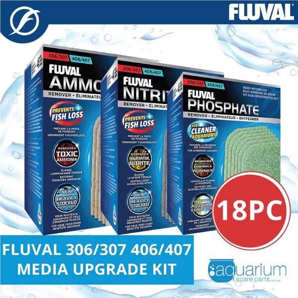 Fluval 306/307 & 406/407 Media Upgrade Kit 3pk/18pc (includes Ammonia, Nitrite, Phosphate Remover)