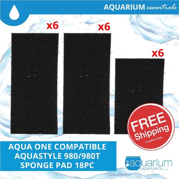 Aqua One AquaStyle 980/980T Compatible Sponge Pad (18pce)