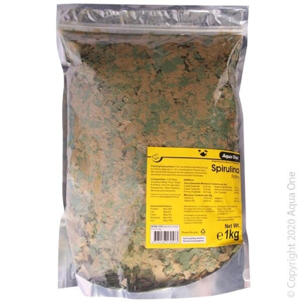 Aqua One Bulk Spirulina Flakes 1kg (11579)
