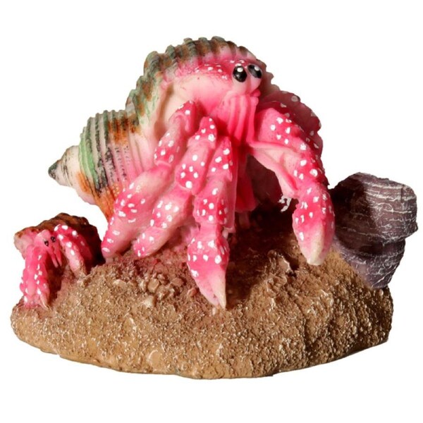 Aqua One Hermit Crab Mother & Baby Pink Ornament 8.1x6.7x5.8cm (37180PK)