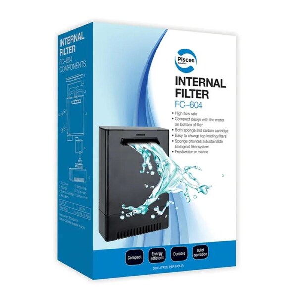 Pisces Aquatics Internal Hangon Filter Fc604 - 500L/H (FC-604/IF604)