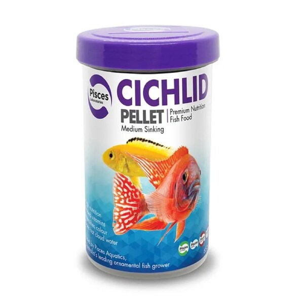 Pisces Aquatics Cichlid Pellet Medium 65G (LAB200)